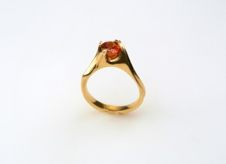 14k Gold and Orange Sapphire